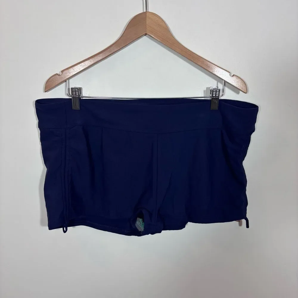 CALIA Women's Mid Rise Swim Short NEW with tags Size XXL Opulent Blue